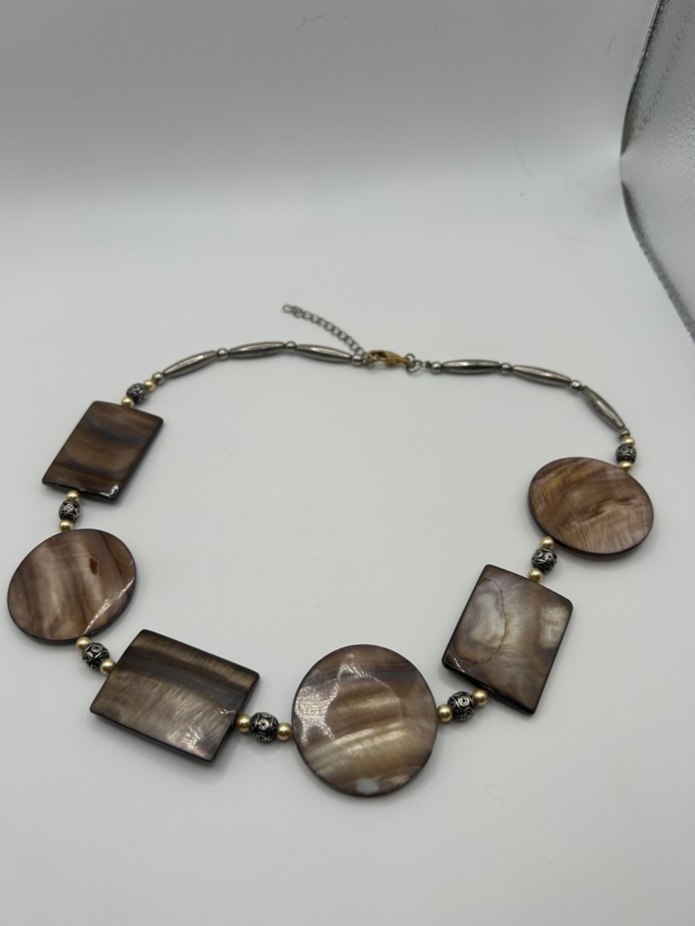 Brown Mother-of-Pearl Statement Necklace
